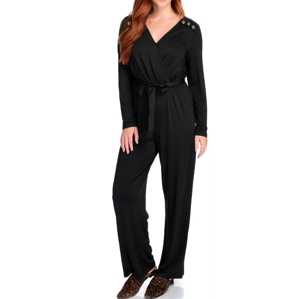 Women’s Mod X Black Long Sleeve Embellished Jumpsuit